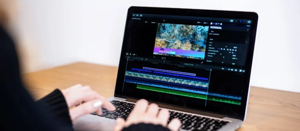 a person editing a video