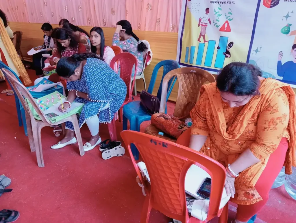 a group of women creating artwork together