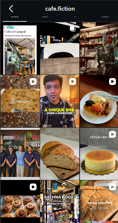 Cafe Fiction Gangtok Instagram feed
