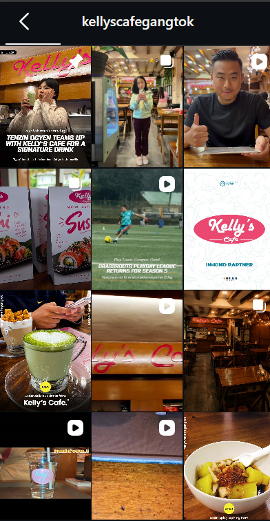 Kelly's Cafe Gangtok Instagram feed