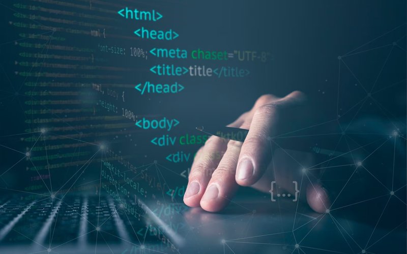 image showing website coding