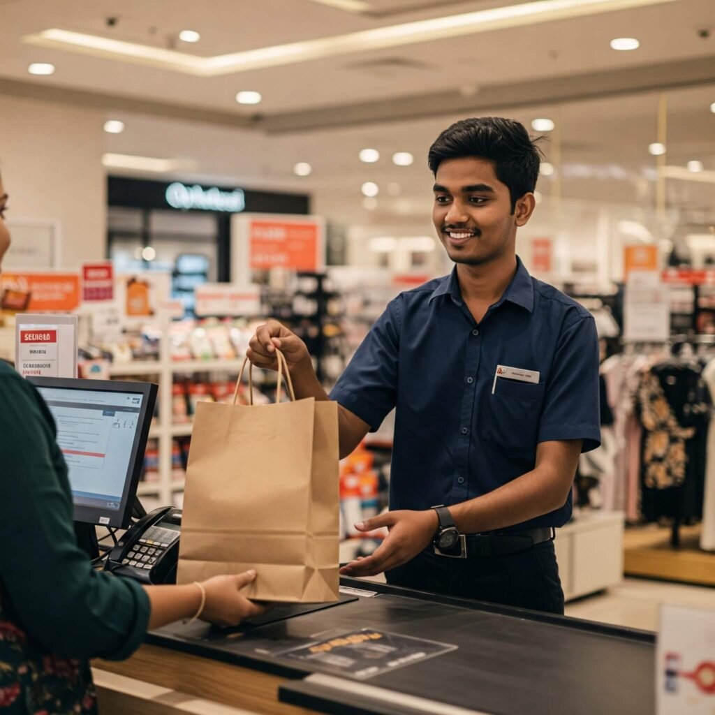 a person working in a retail store