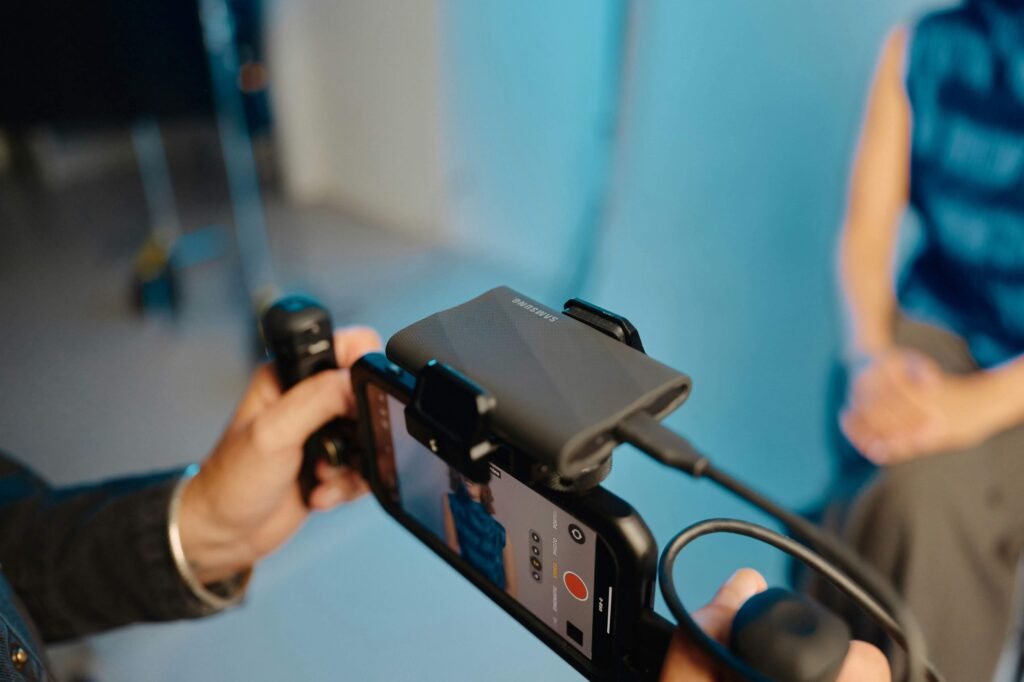 a person shooting a video