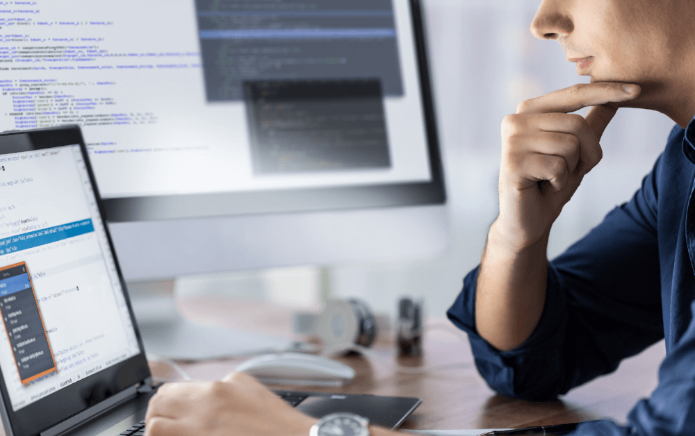 a person making website