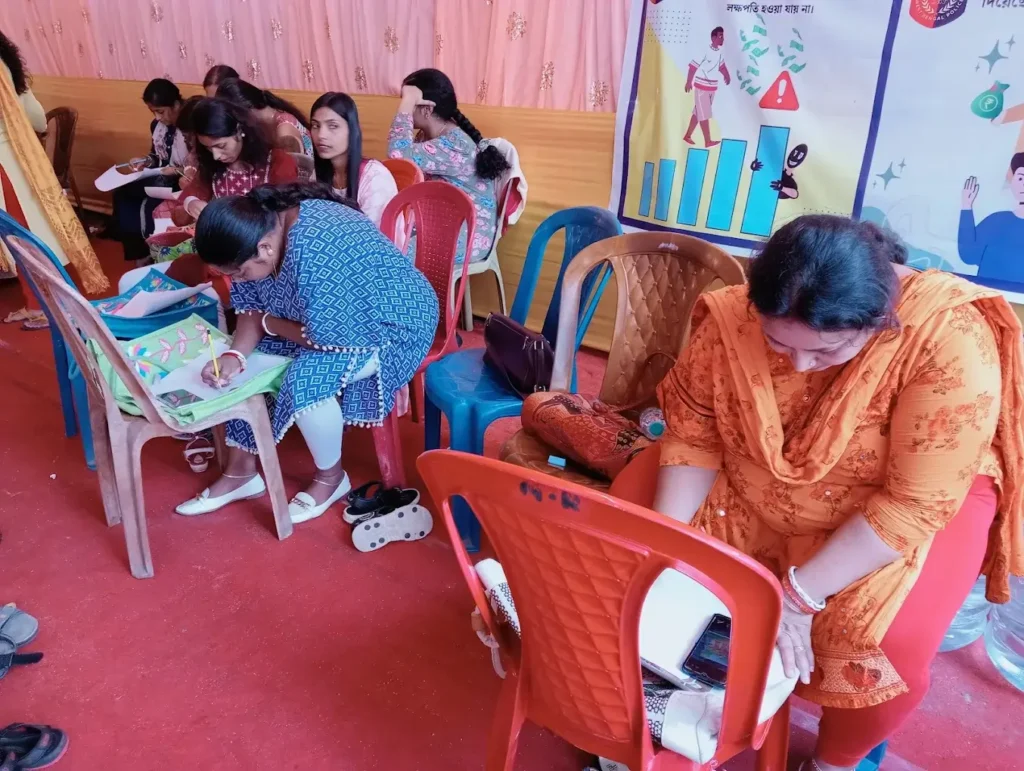 a group of women creating artwork together
