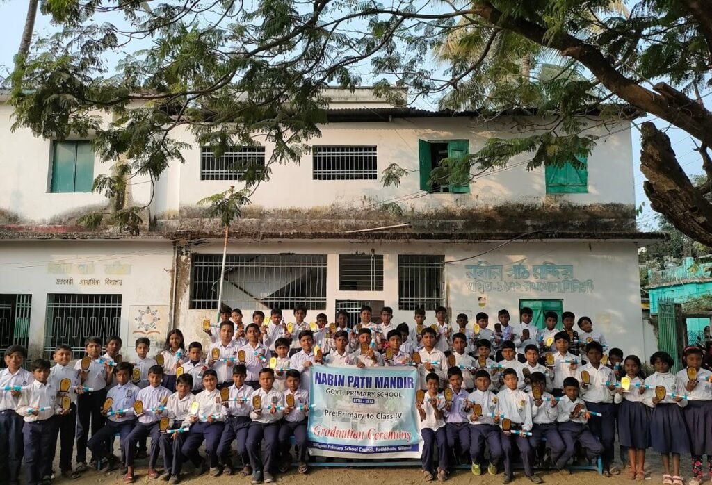 group of students standing in front of Nabin Pathmandir
