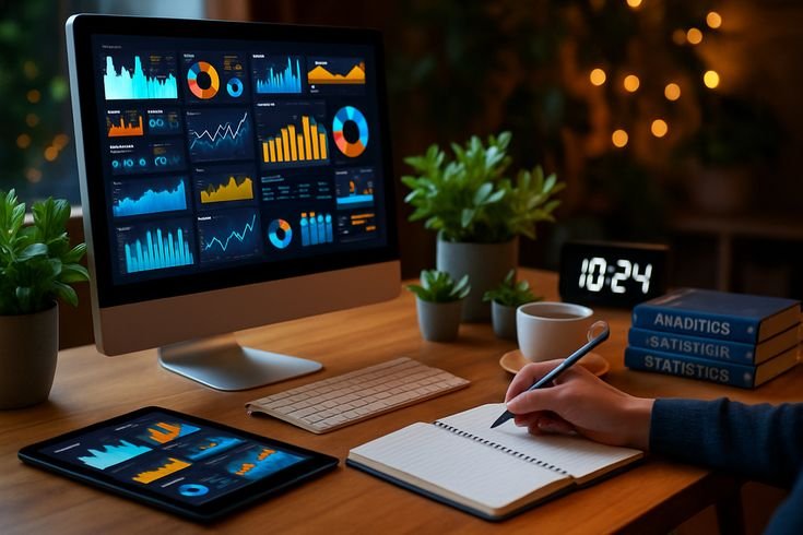 Digital marketing and social media management work for local business in Siliguri using laptop and smartphone